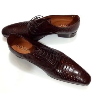 Ivan Troy Brown Crocodile Handmade Italian Shoe